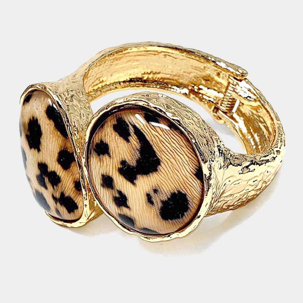 The Clarisha Leopard Hinged Bracelet