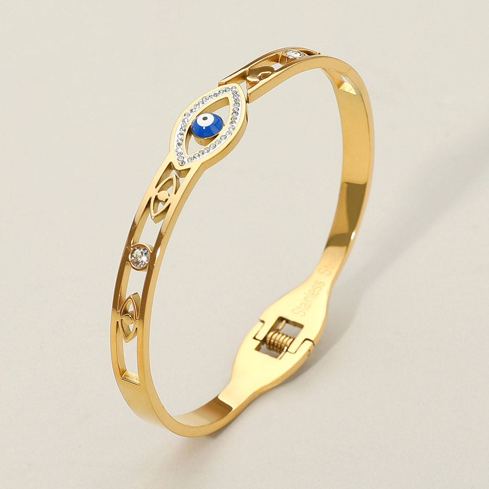 The Evie Evil Eye Bangle Bracelet