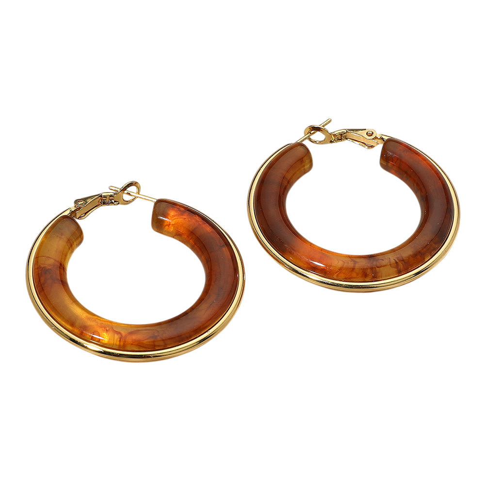 The Calaya Brown Hoop Earrings