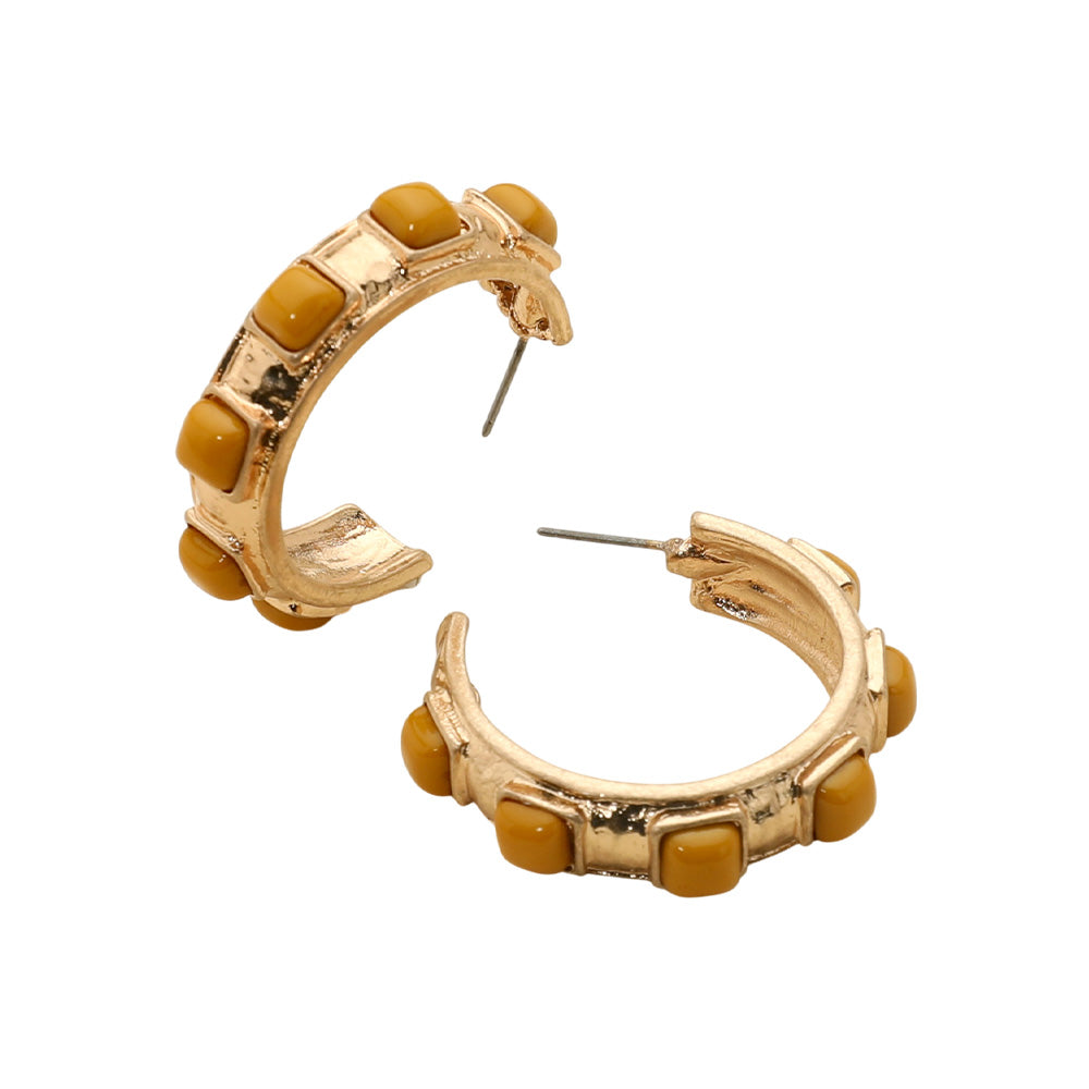 The Eva Stone Earrings Mustard