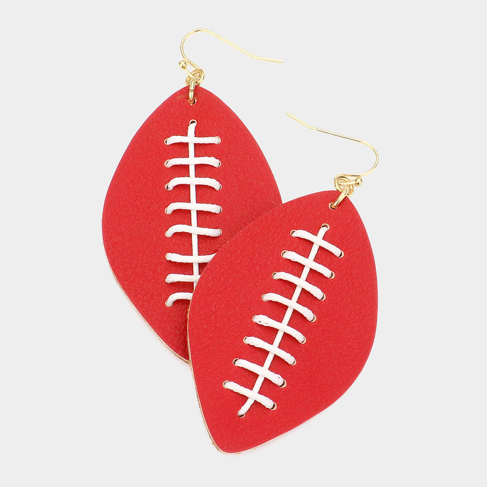 Football Faux Leather Earrings