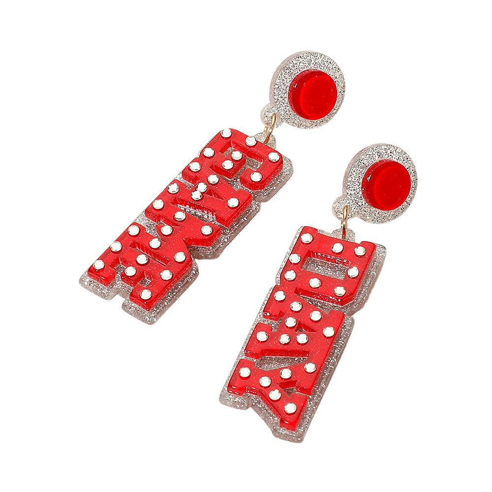 GAME DAY Red Earrings