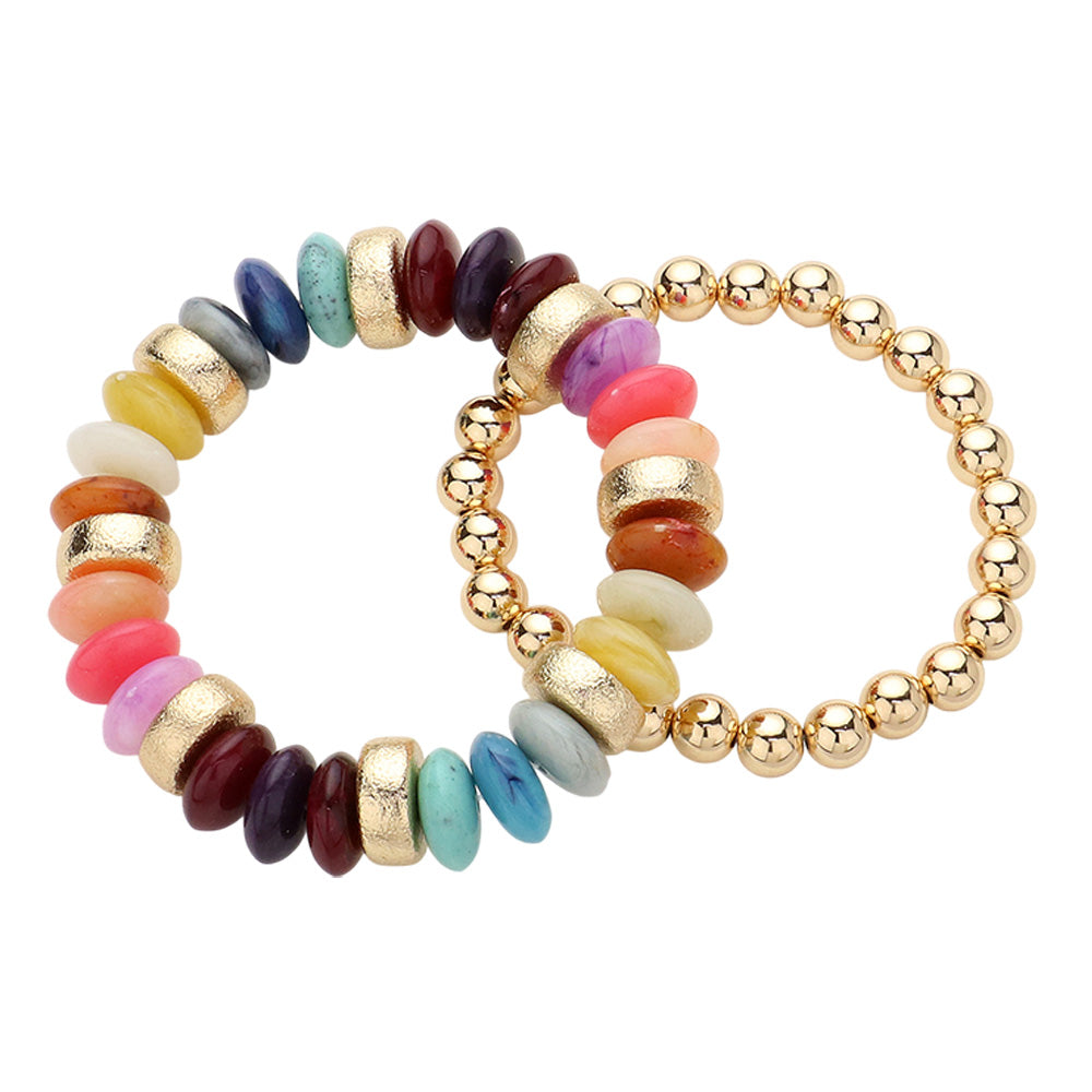 The Bethenny 2pc Stone Bracelet Stack