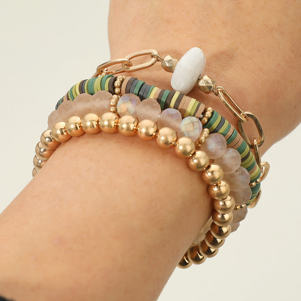 The Lorna 4pc Natural Stone Bracelet Stack