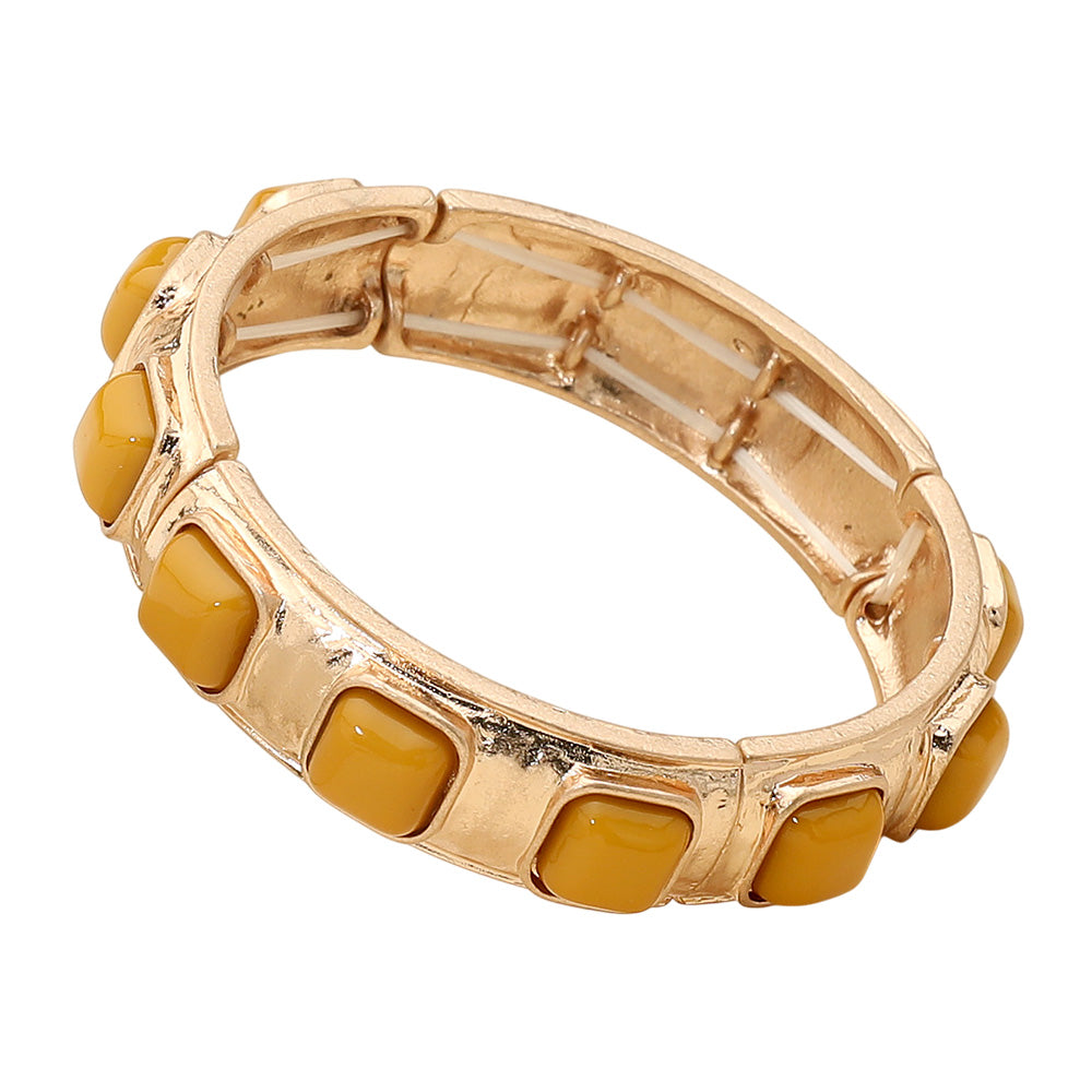 The Alia Stone Bracelet Mustard