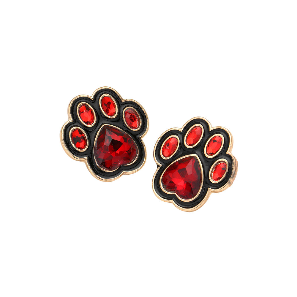 Shiny Paw Stud Earrings