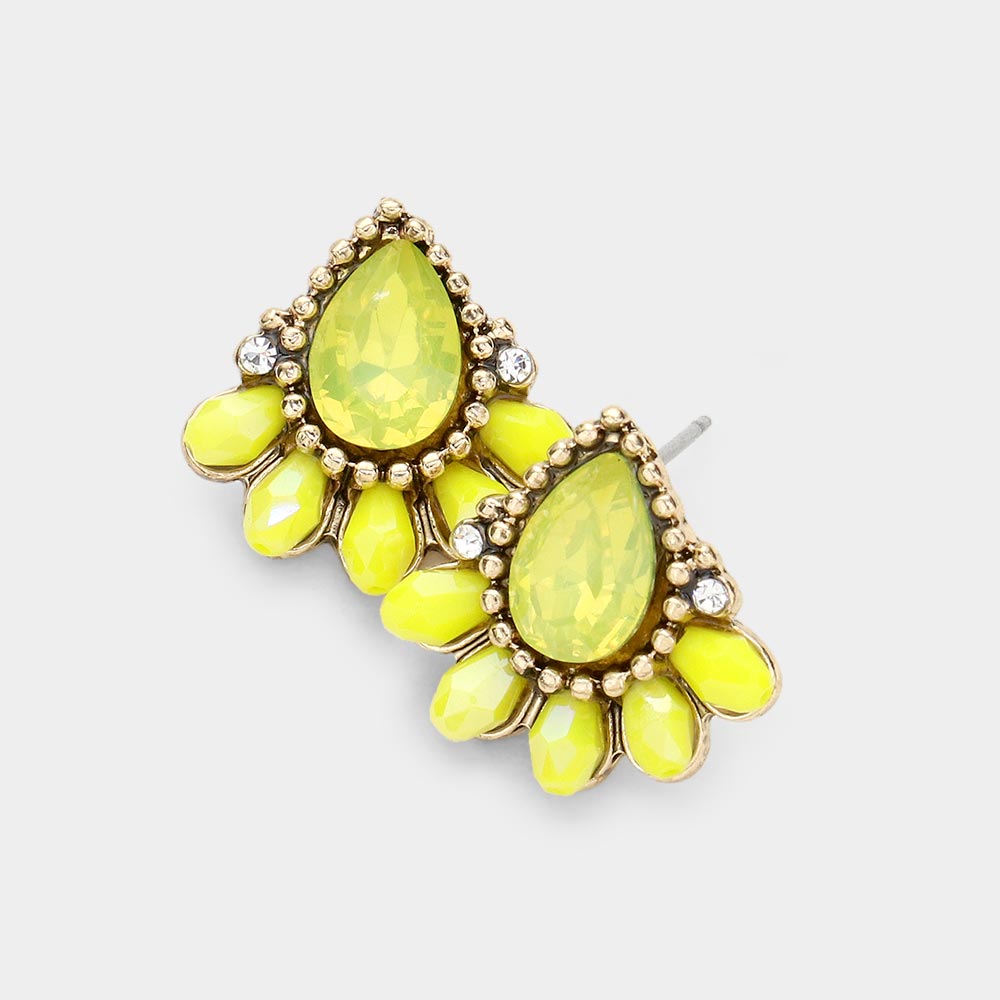 The Tessa Teardrop Yellow Earrings