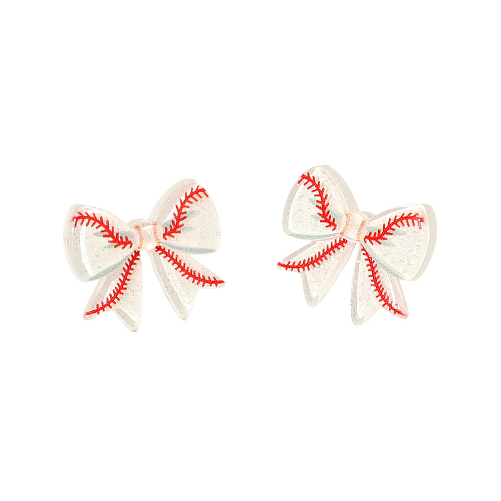 Baseball Bow Earrings
